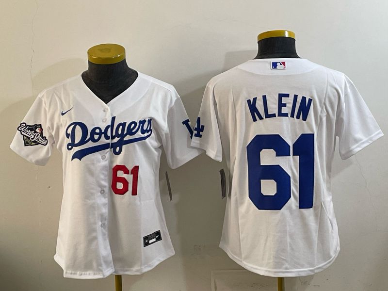 Women 2025 Nike Toronto Blue Jays #61 Klein White Game MLB Jersey 08->youth mlb jersey->Youth Jersey